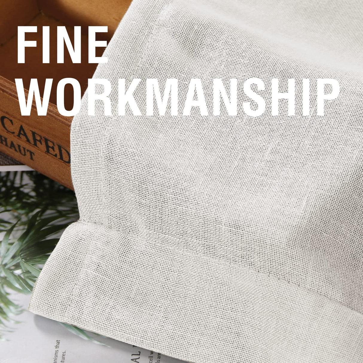 PrimeBeau Natural Linen Curtains 2 Panels Back Tab Loop Pocket Boho Sheer Curtain