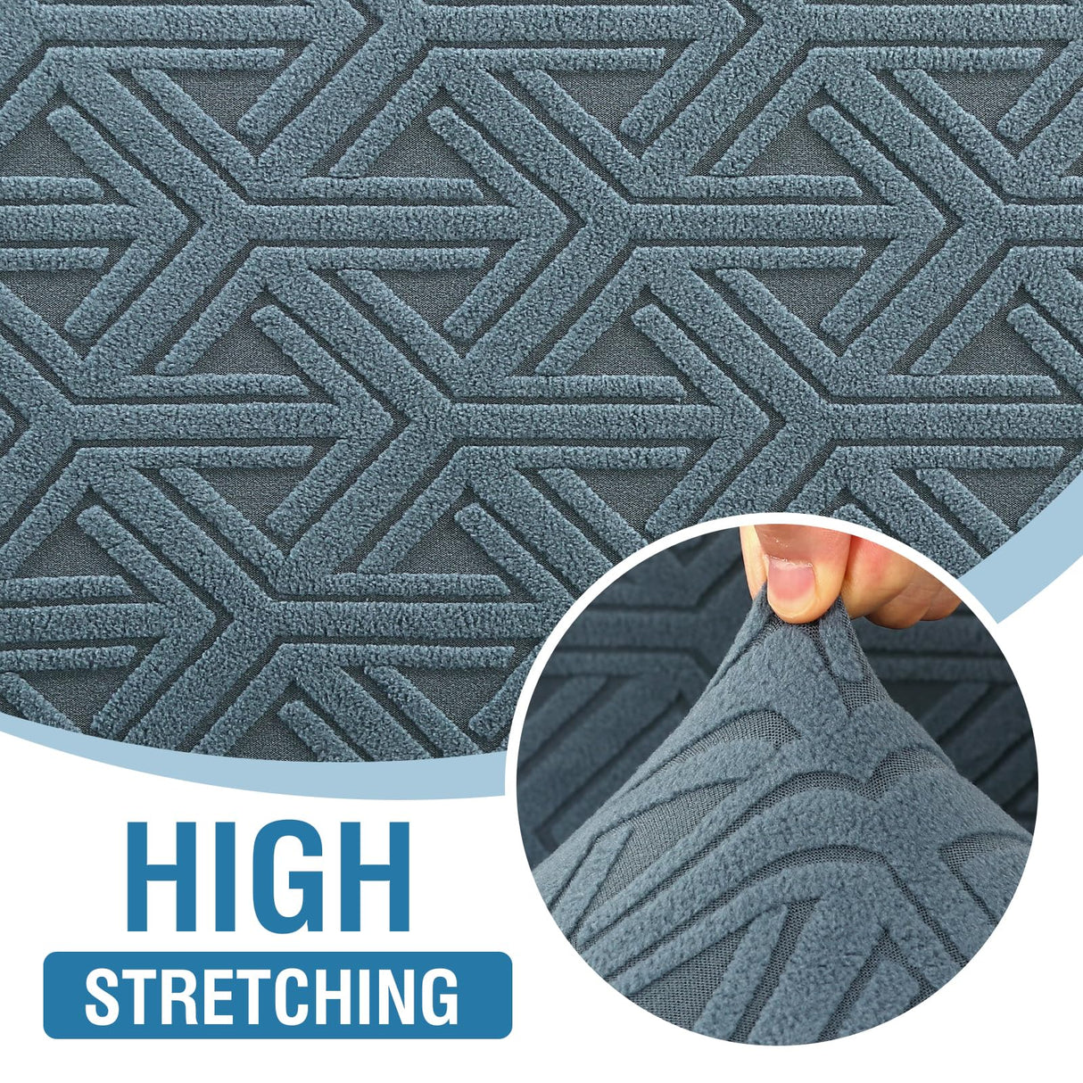 H.VERSAILTEX 2024 Newest Jacquard Couch Covers for 3 Cushion Couch 1 Piece Stretch Sofa Covers Furniture Protector Anti-Slip Soft Thickened Dogs Slipcovers Washable Diamond Pattern(Sofa, Stone Blue)