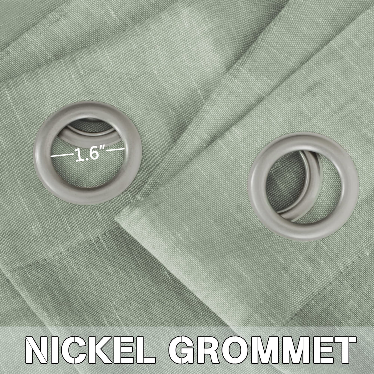 PrimeBeau Faux Linen Semi-Sheer Curtains - Set of 2 Panels, 52 Series Medium Length