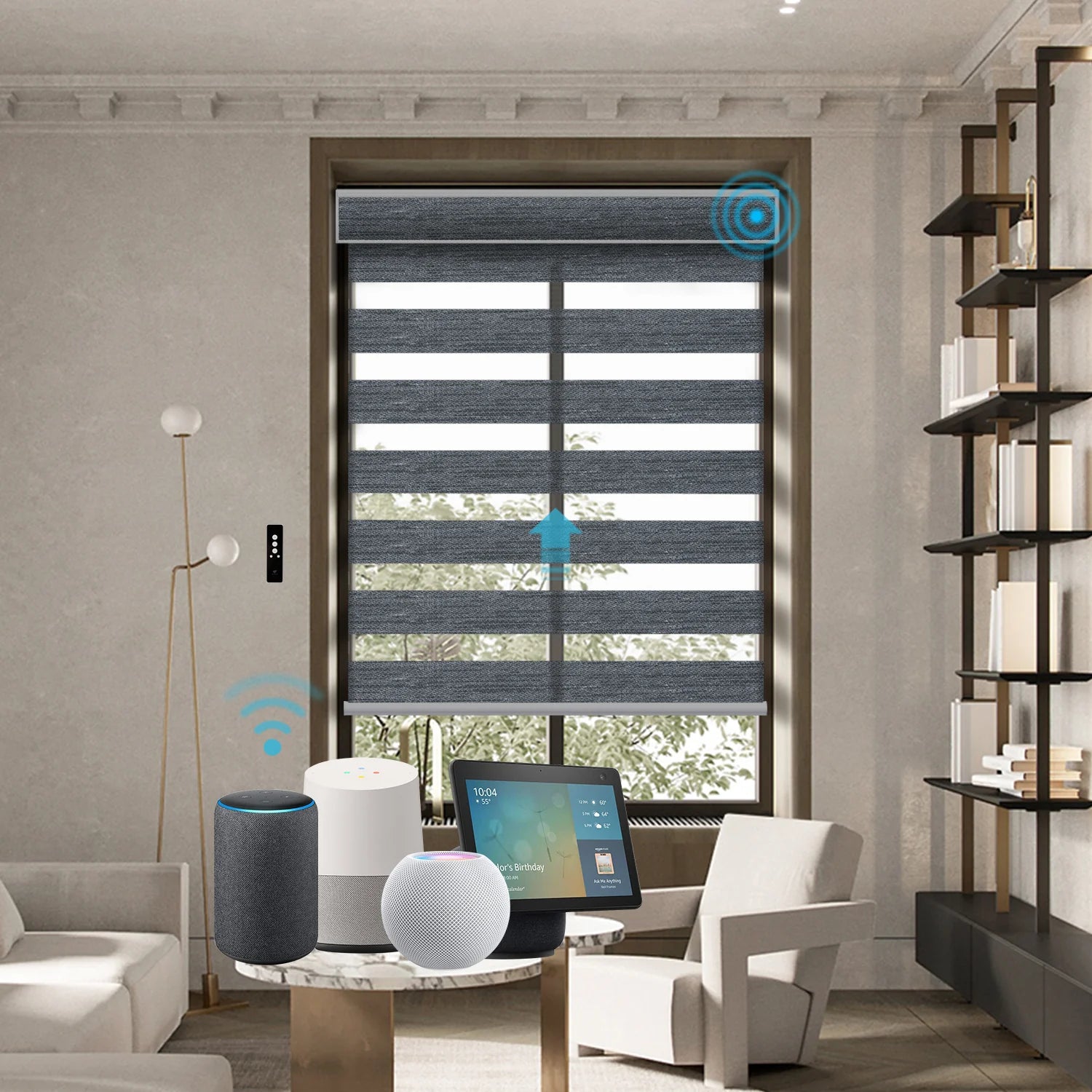 85% Blackout Motorized Zebra Shade 95mm Ingrid