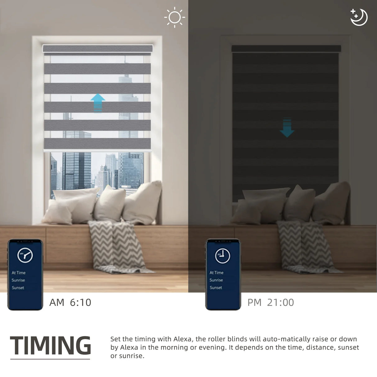 85% Blackout Motorized Zebra Shade 95mm Ingrid