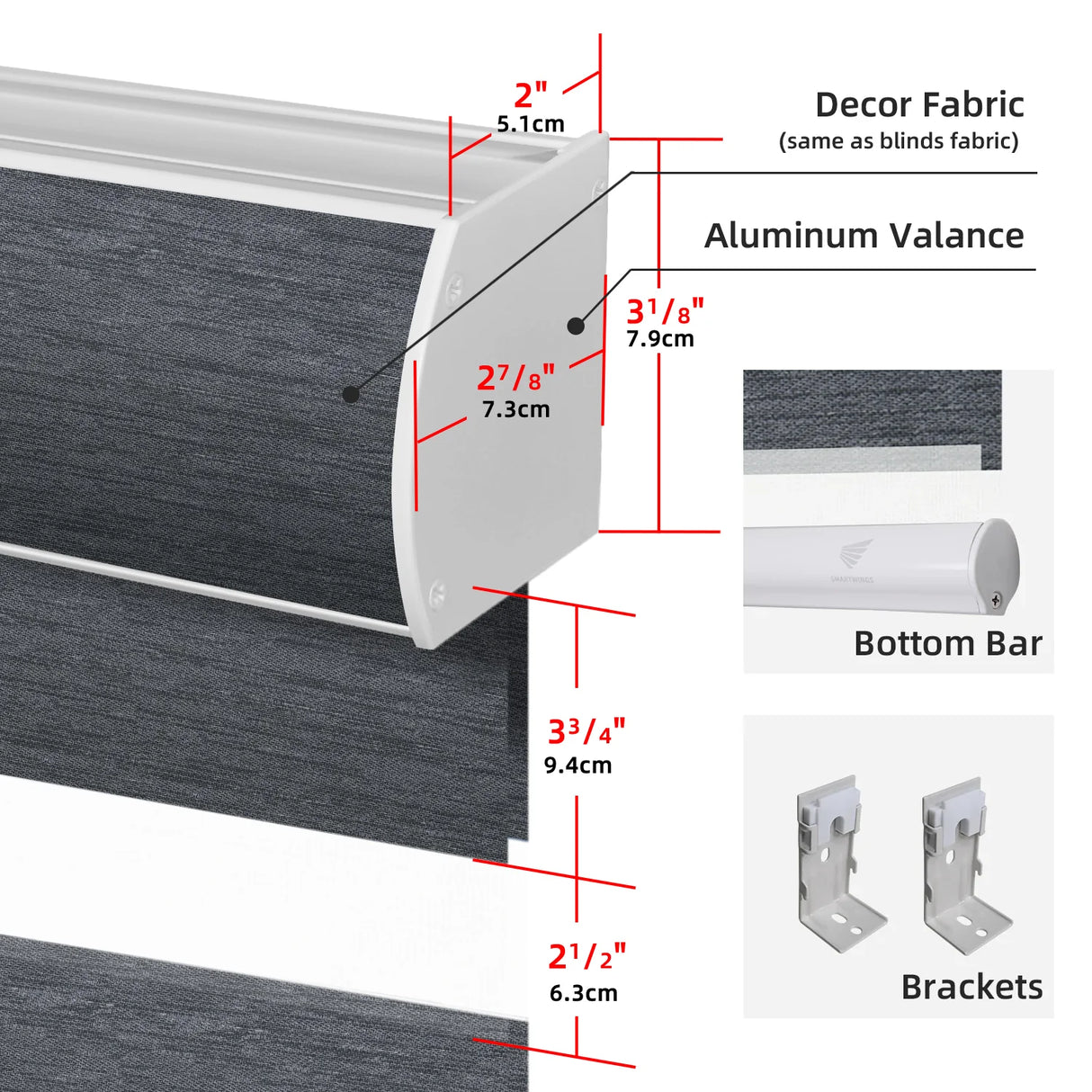 85% Blackout Motorized Zebra Shade 95mm Ingrid