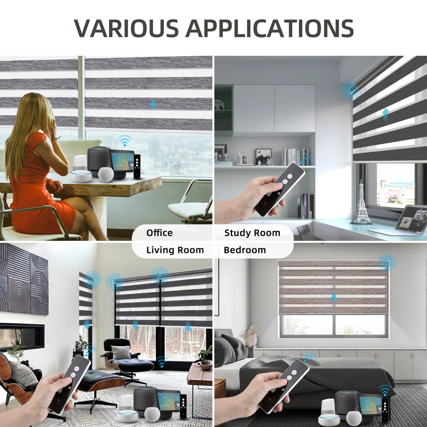 85% Blackout Motorized Zebra Shade 95mm Ingrid