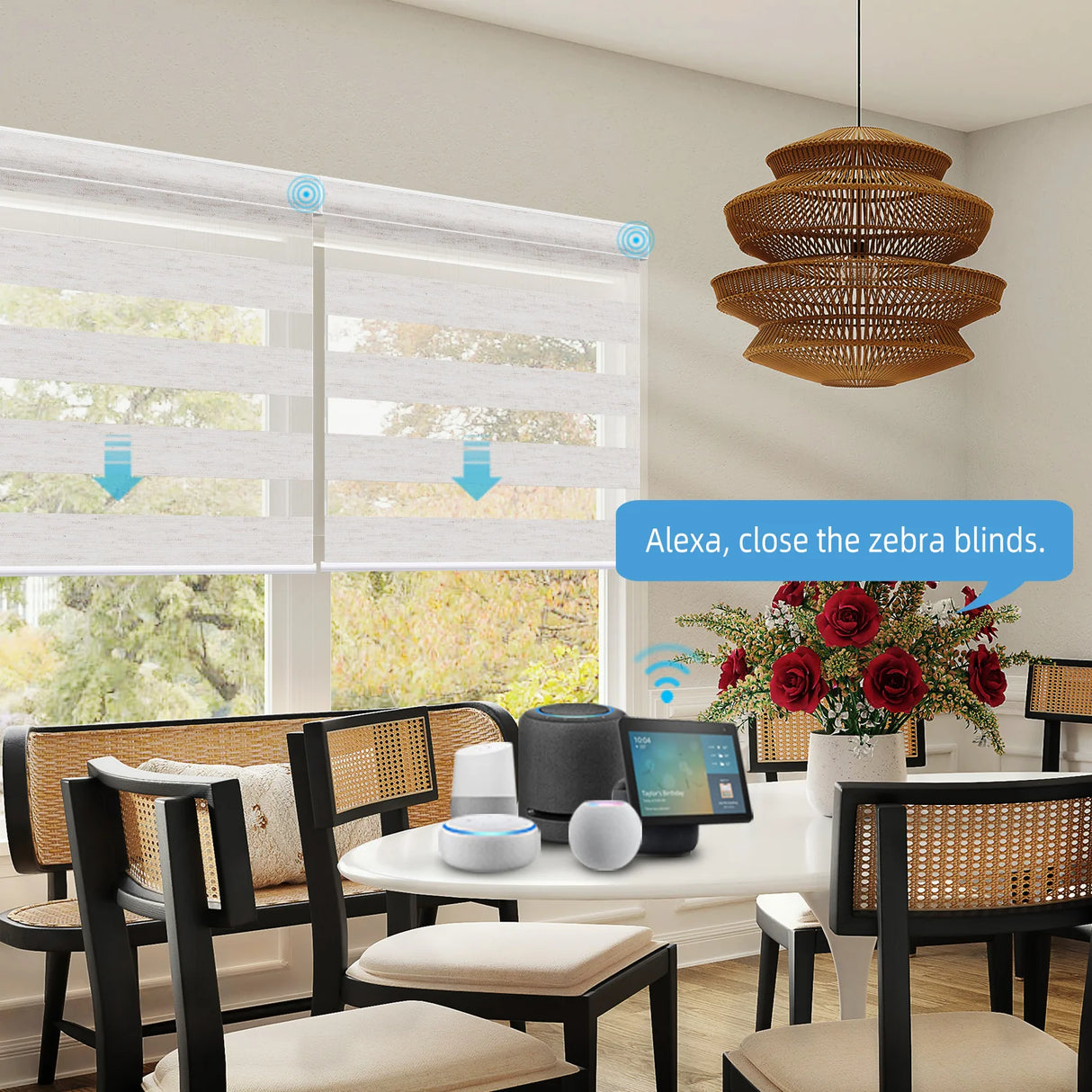 85% Blackout Motorized Zebra Shade 95mm Ingrid