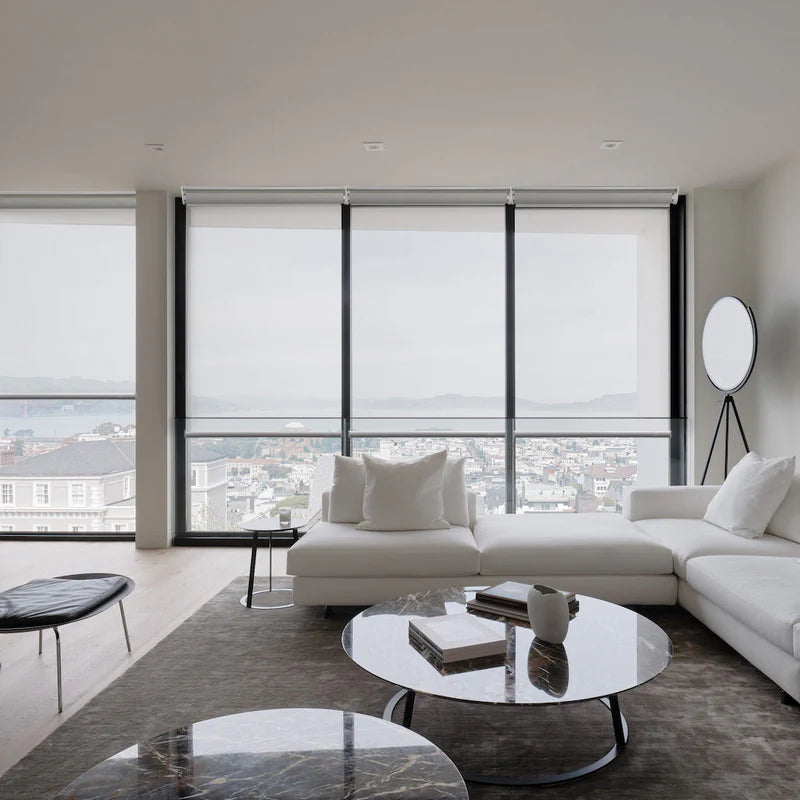 5% Flight Filter Motorized Roller Solar Shade Aventus Series