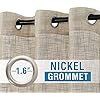 PrimeBeau Natural Linen Blended Grommet Curtains 2 Panel Sets