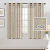 PrimeBeau Natural Linen Blended Grommet Curtains 2 Panel Sets