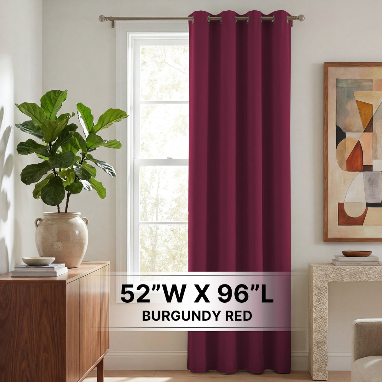 H.Versailtex 1 Panel Blackout Thermal Insulated Grommet Top Short Solid Color Curtain
