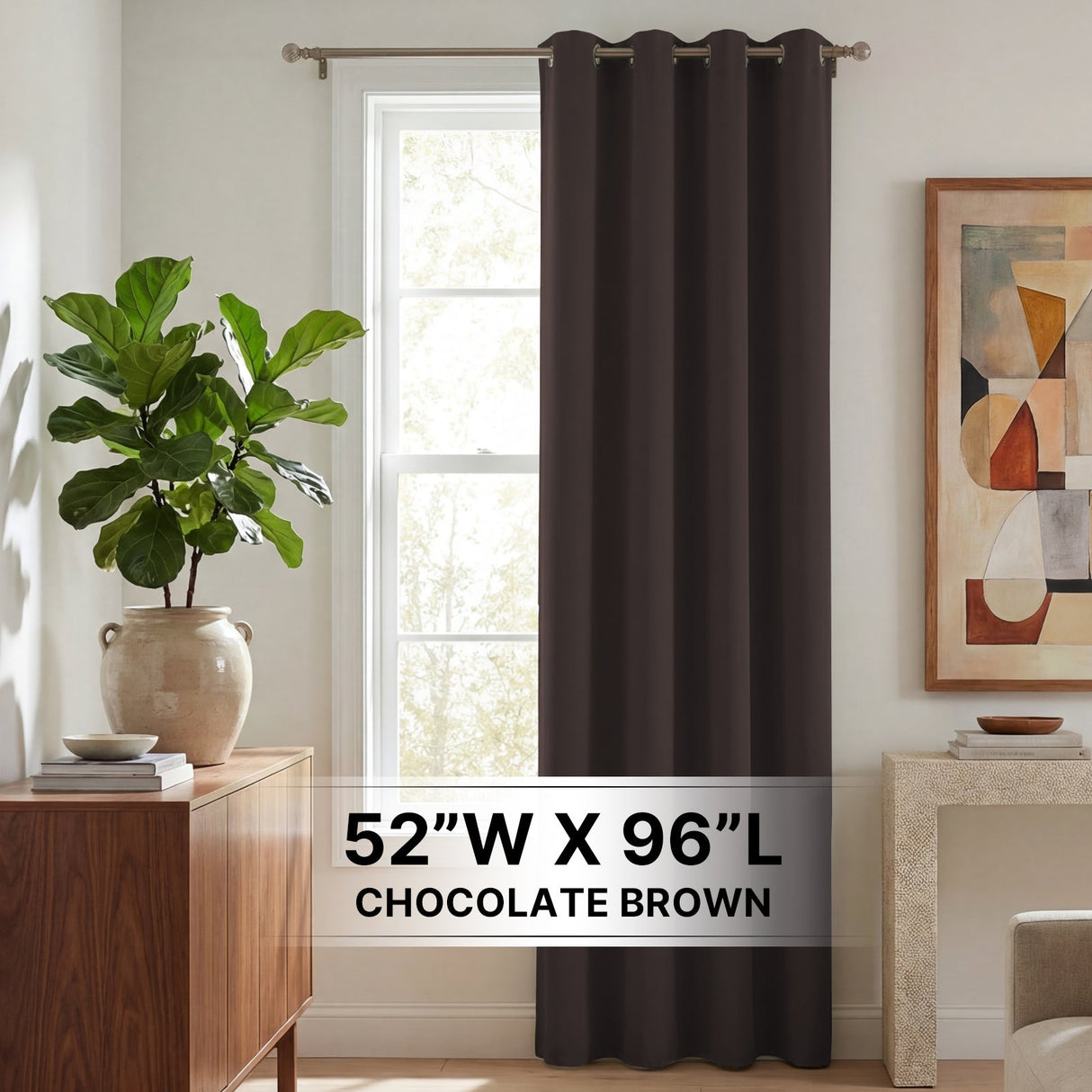 H.Versailtex 1 Panel Blackout Thermal Insulated Grommet Top Short Solid Color Curtain