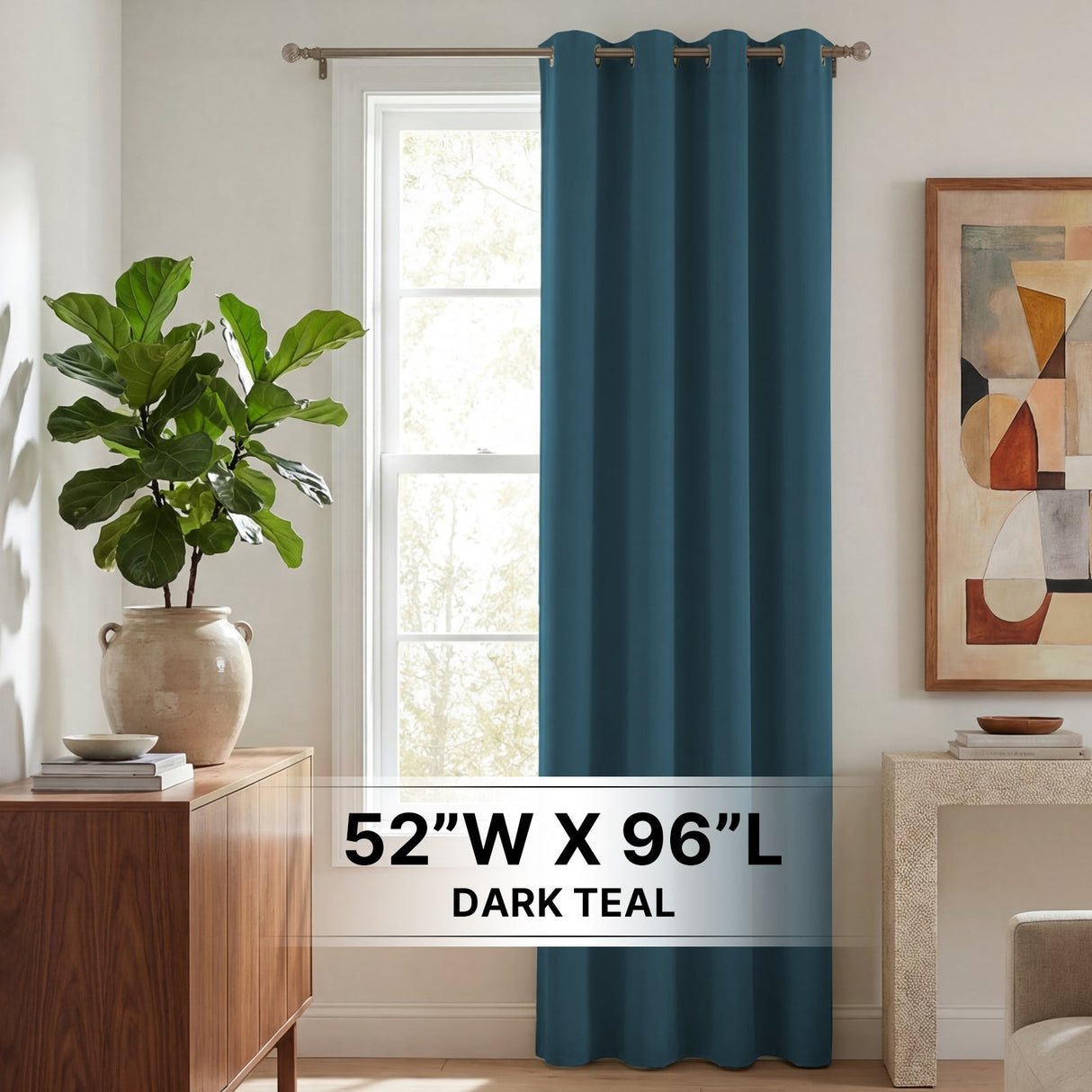 H.Versailtex 1 Panel Blackout Thermal Insulated Grommet Top Short Solid Color Curtain