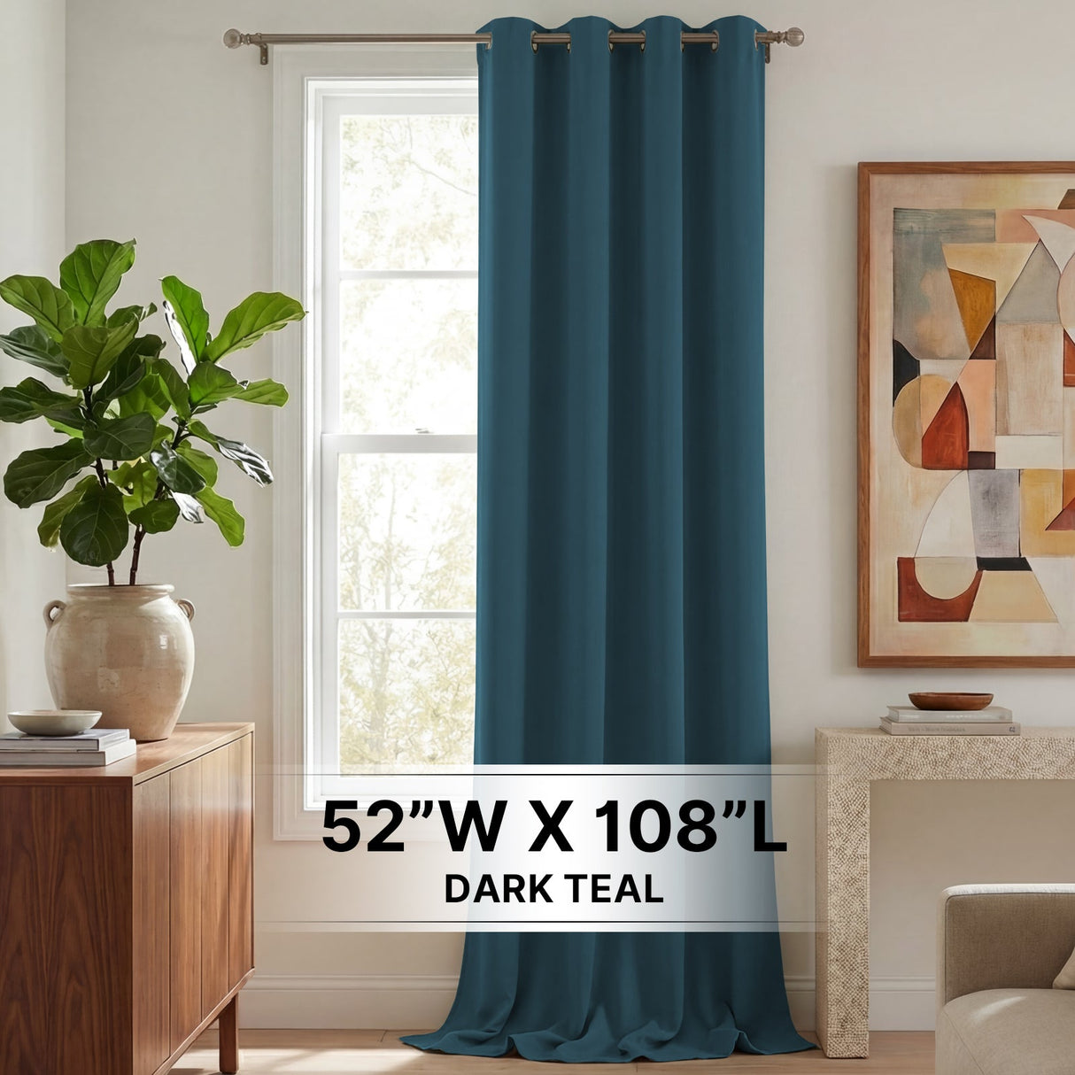 H.Versailtex 1 Panel Blackout Thermal Insulated Grommet Top Short Solid Color Curtain
