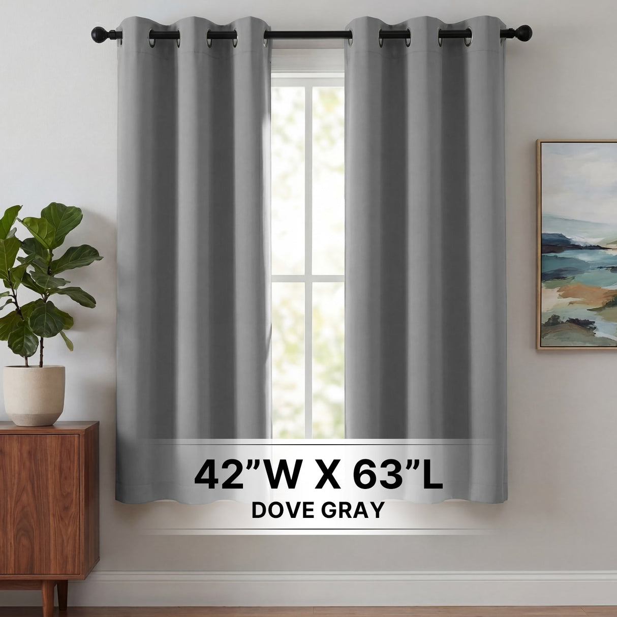 H.Versailtex 2 Panels Blackout Curtains Thermal Insulated Grommet Top Solid Color Curtains