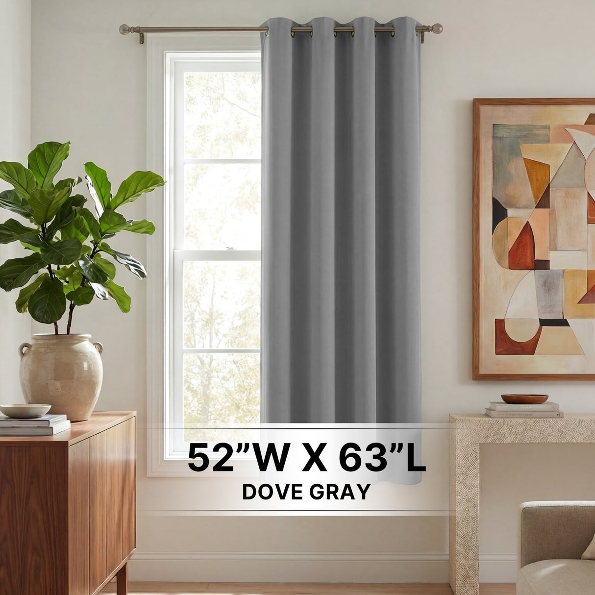 H.Versailtex 1 Panel Blackout Thermal Insulated Grommet Top Short Solid Color Curtain
