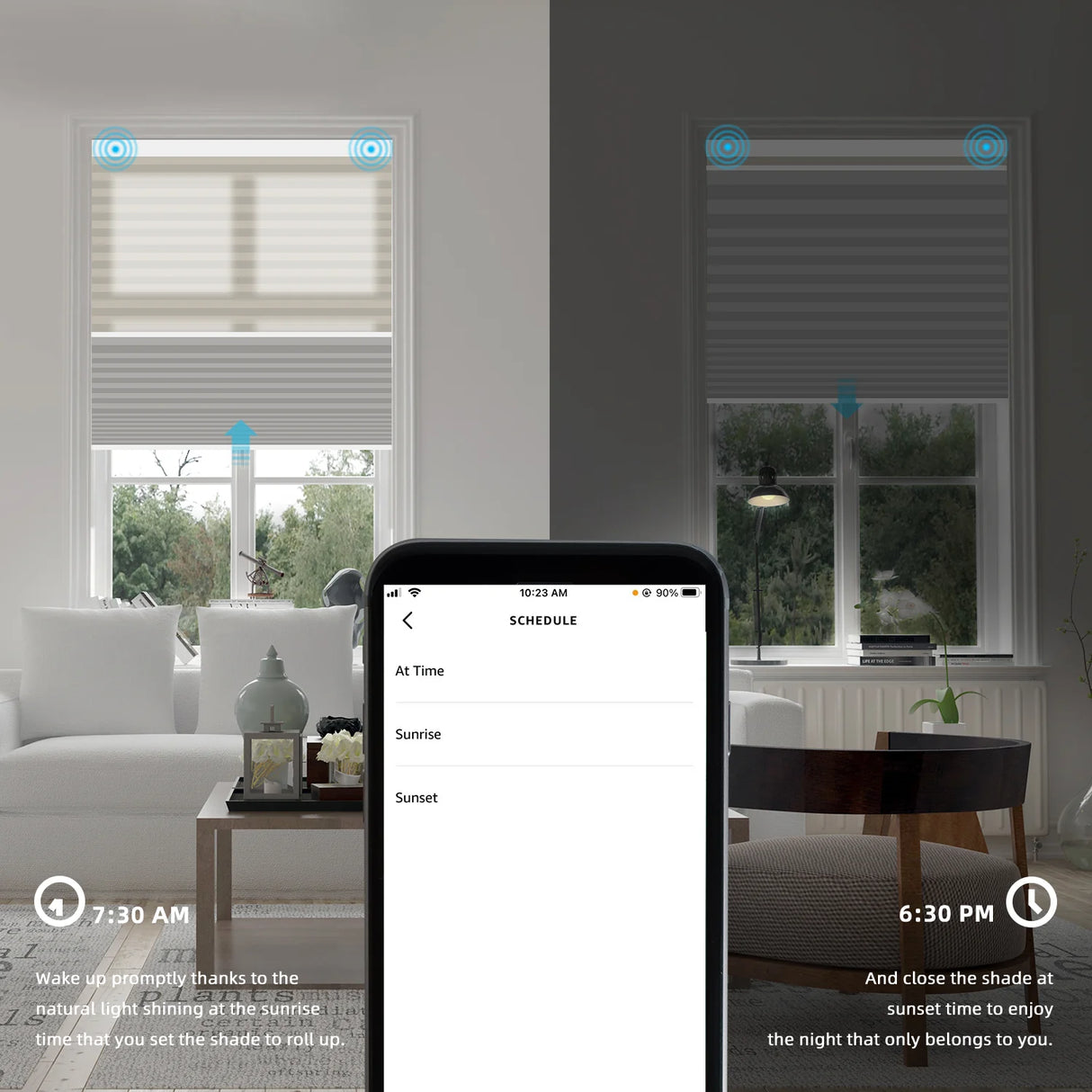 Motorized Blackout And Light Filtering Day/Night Cellular Shades Nowa