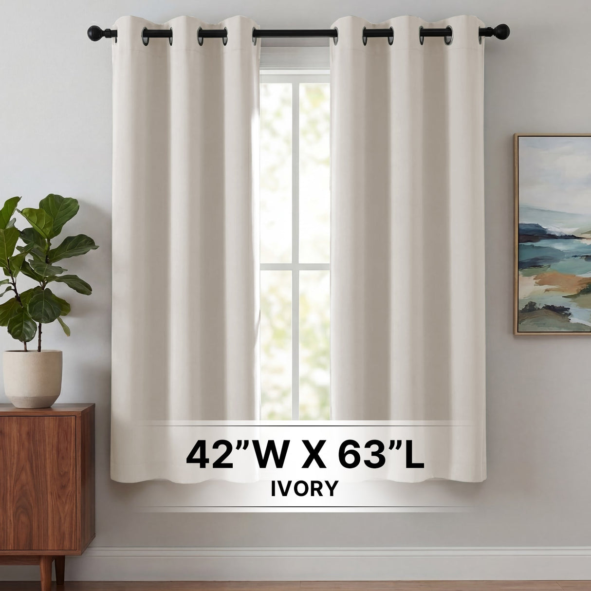 H.Versailtex 2 Panels Blackout Curtains Thermal Insulated Grommet Top Solid Color Curtains