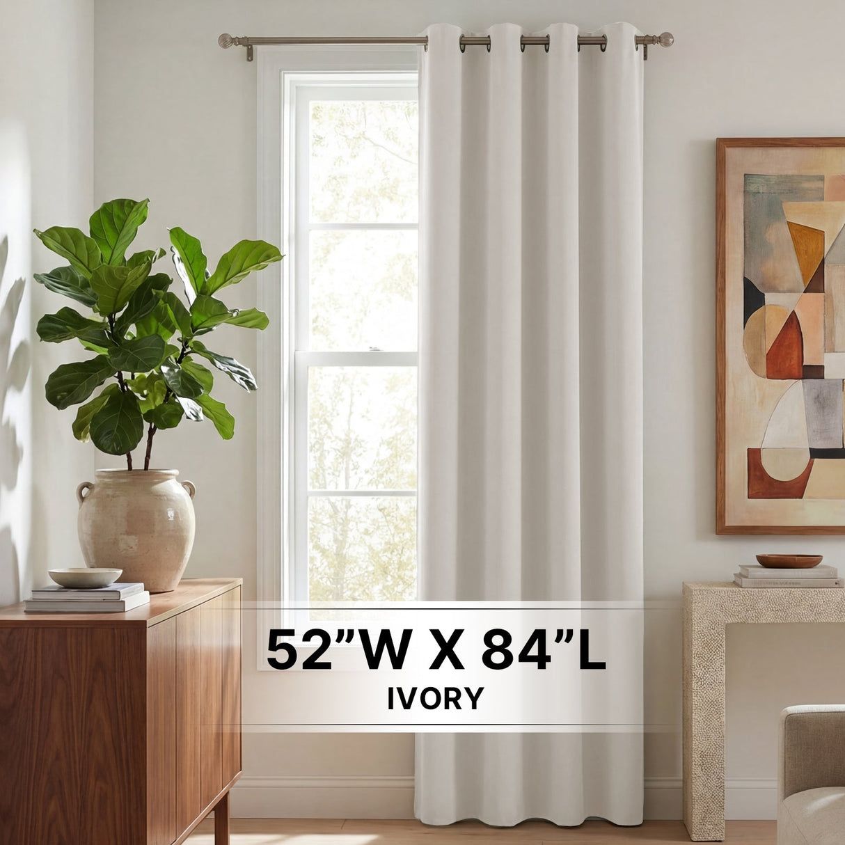 H.Versailtex 1 Panel Blackout Thermal Insulated Grommet Top Short Solid Color Curtain