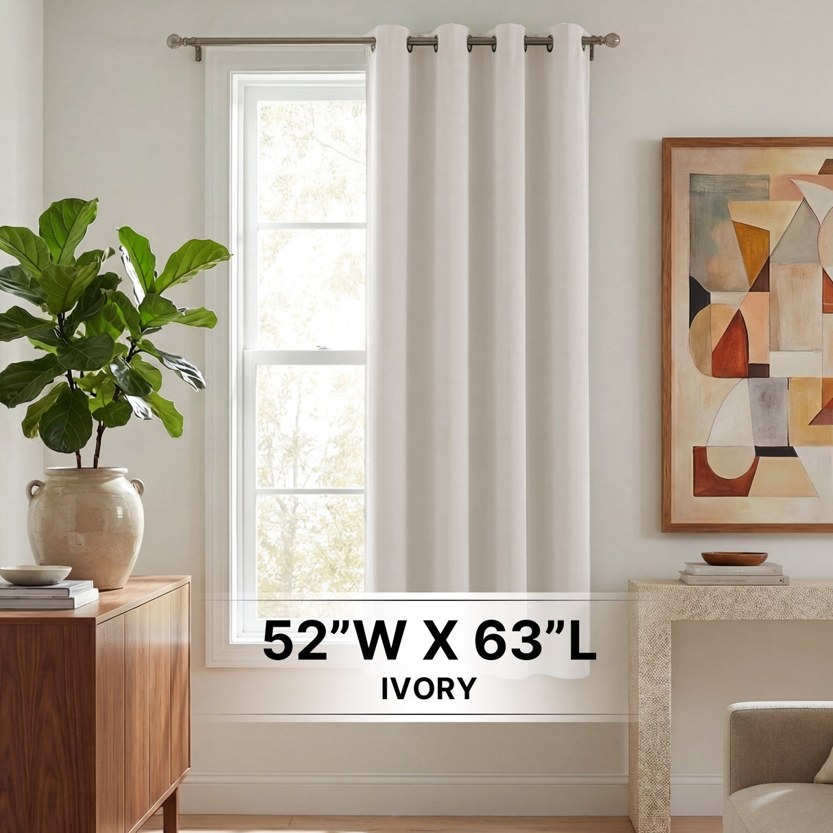 H.Versailtex 1 Panel Blackout Thermal Insulated Grommet Top Short Solid Color Curtain