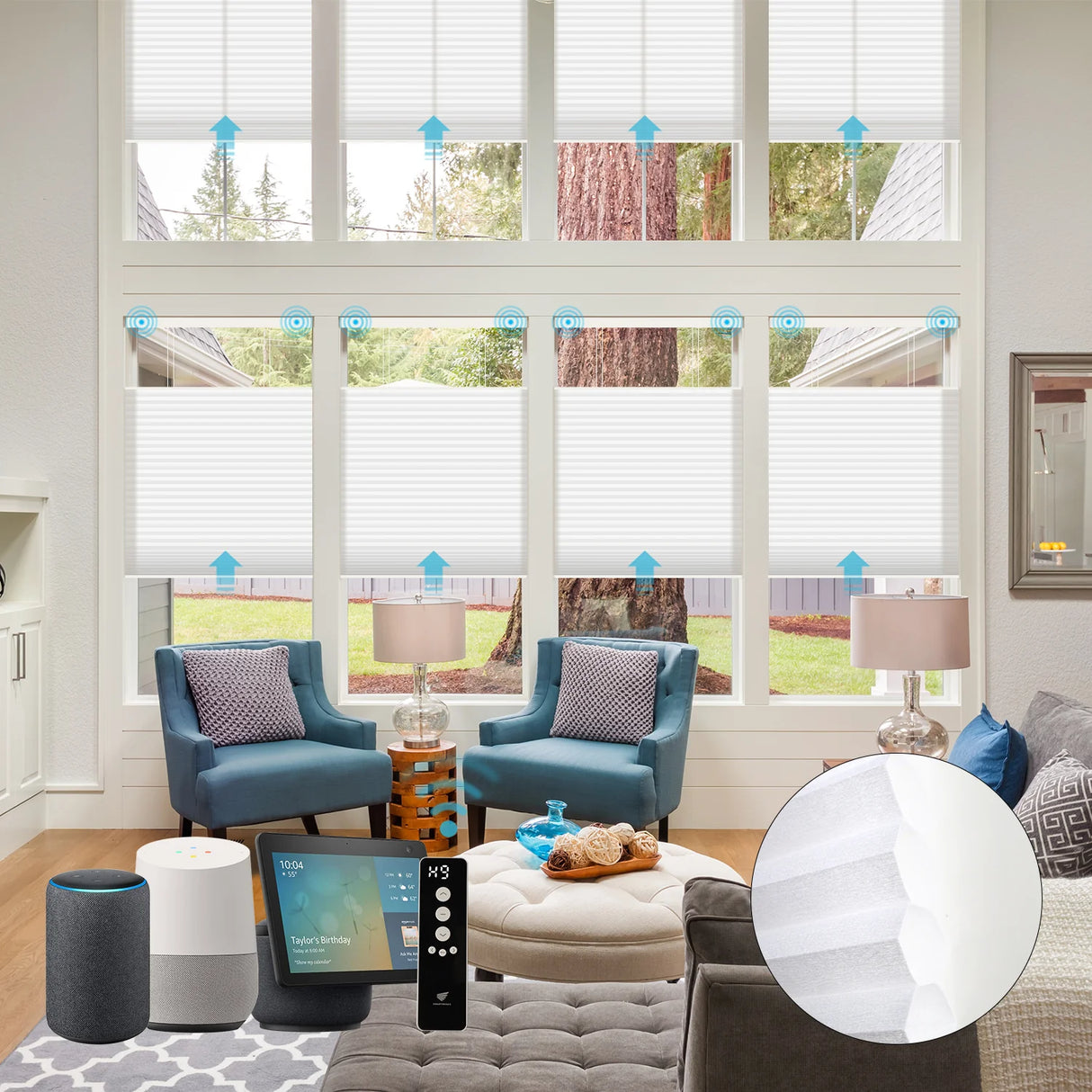 Motorized Light Filtering Cellular Shades Levitate Nowa (Top Down Bottom Up)