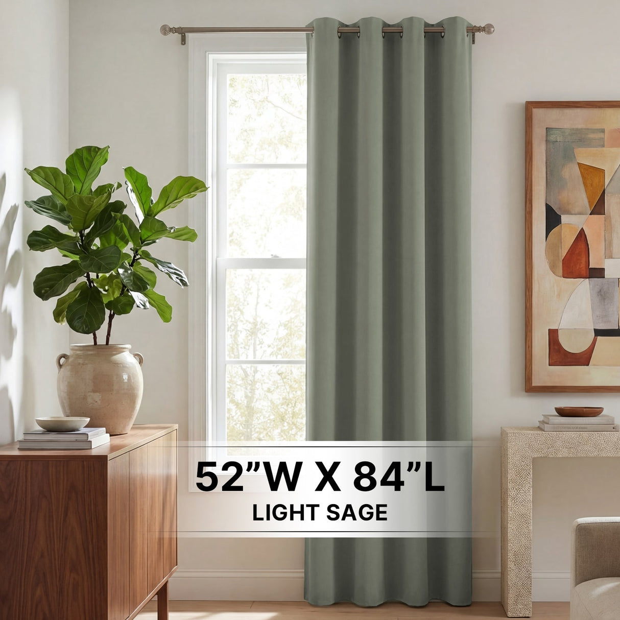 H.Versailtex 1 Panel Blackout Thermal Insulated Grommet Top Short Solid Color Curtain