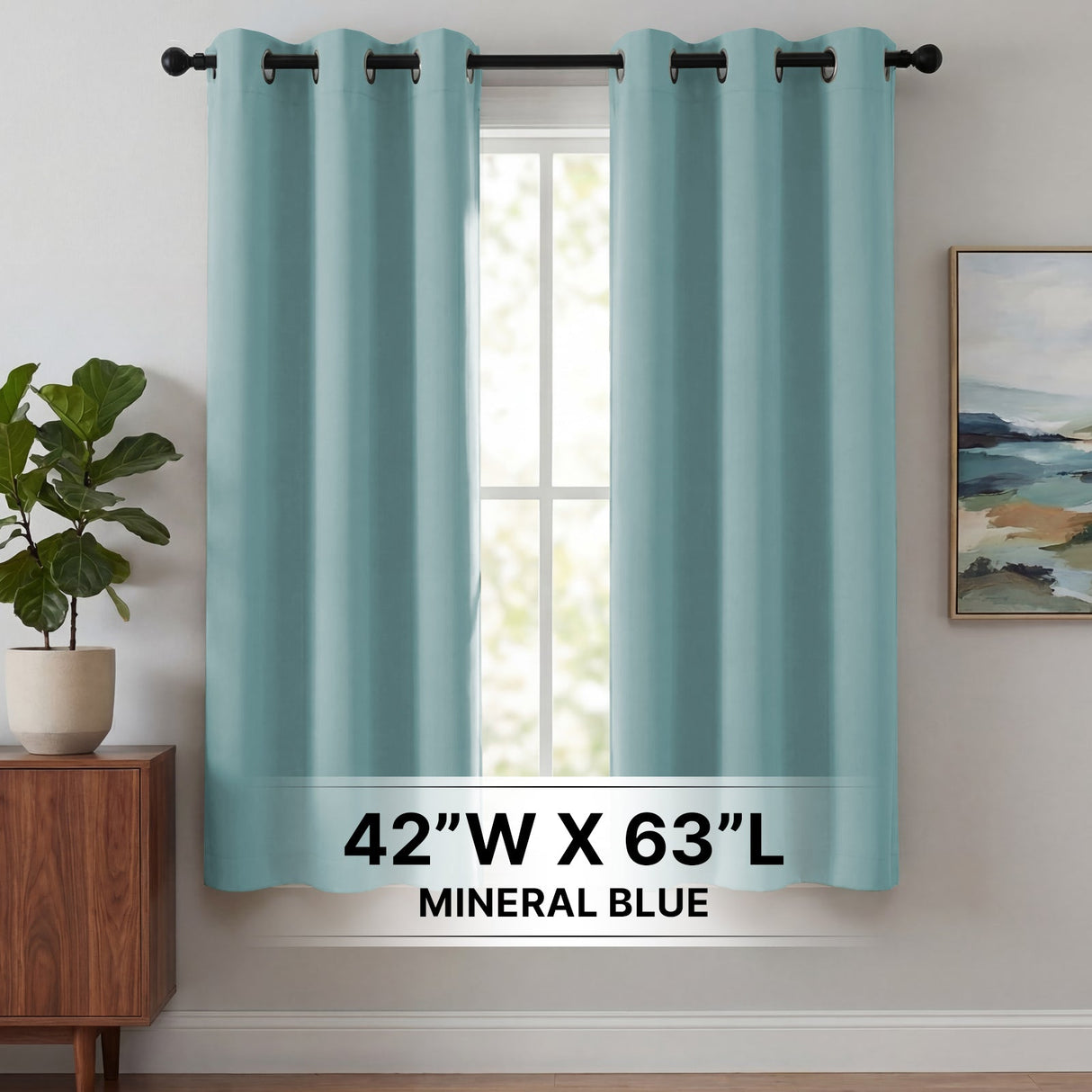 H.Versailtex 2 Panels Blackout Curtains Thermal Insulated Grommet Top Solid Color Curtains