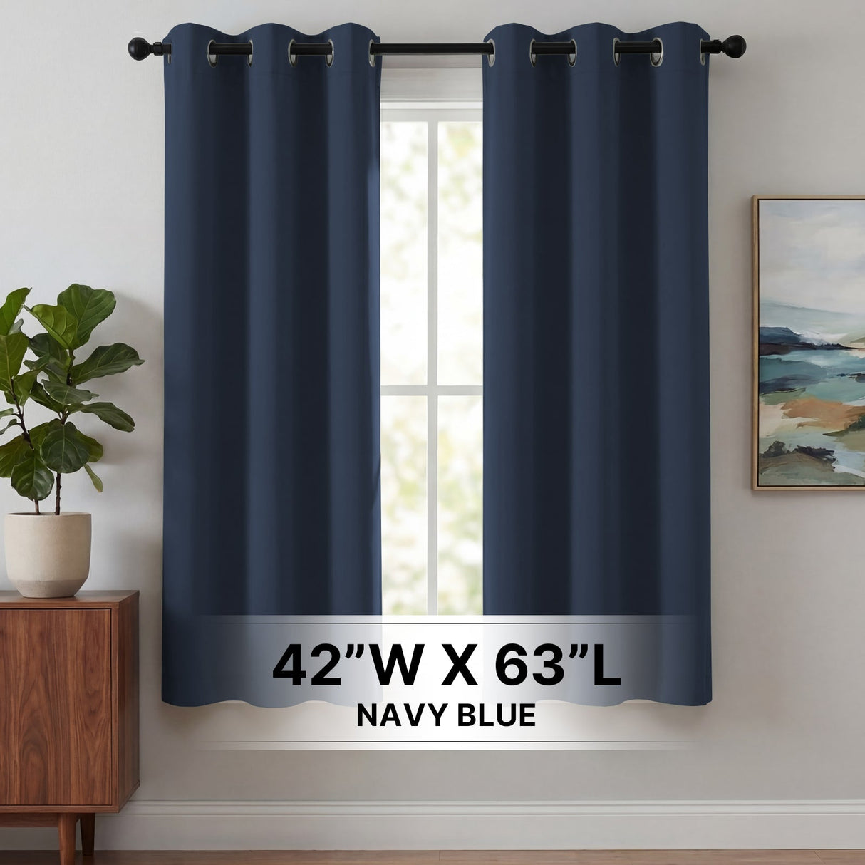 H.Versailtex 2 Panels Blackout Curtains Thermal Insulated Grommet Top Solid Color Curtains
