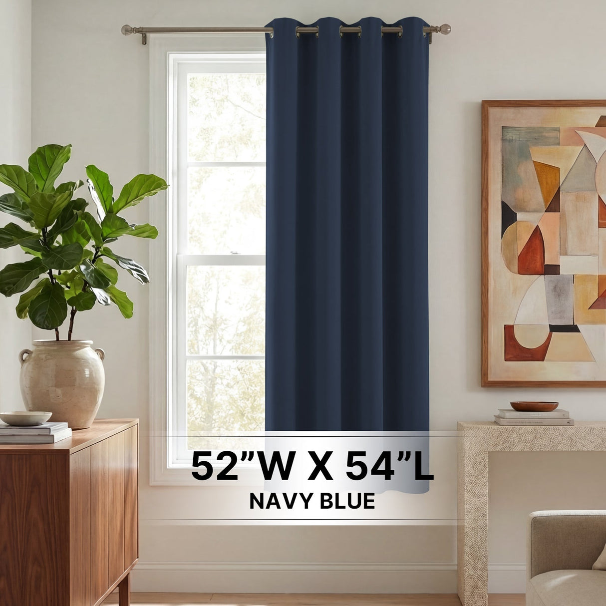 H.Versailtex 1 Panel Blackout Thermal Insulated Grommet Top Short Solid Color Curtain