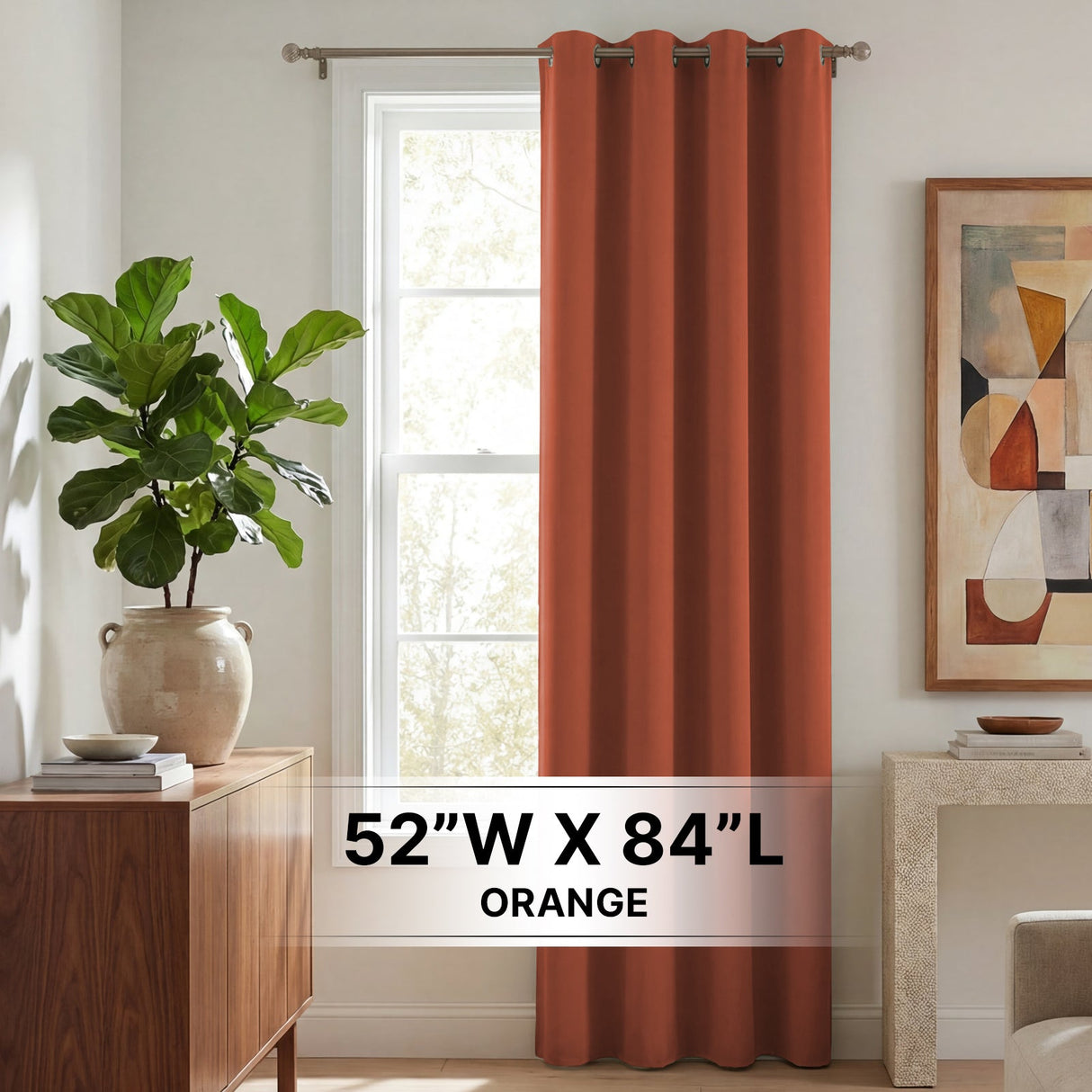 H.Versailtex 1 Panel Blackout Thermal Insulated Grommet Top Short Solid Color Curtain