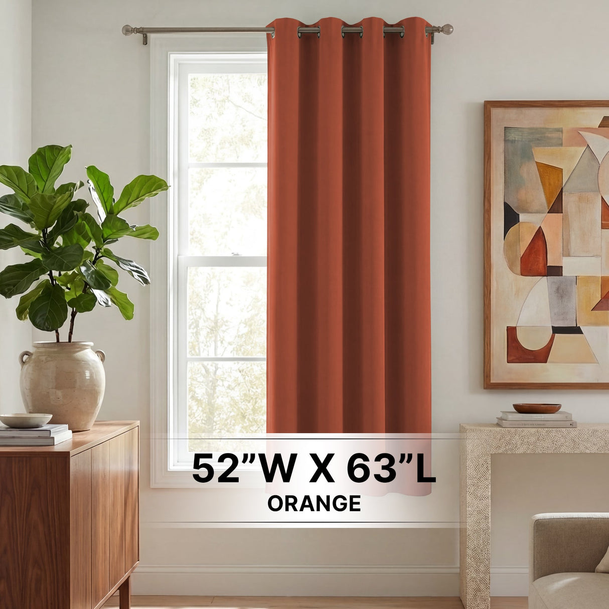 H.Versailtex 1 Panel Blackout Thermal Insulated Grommet Top Short Solid Color Curtain