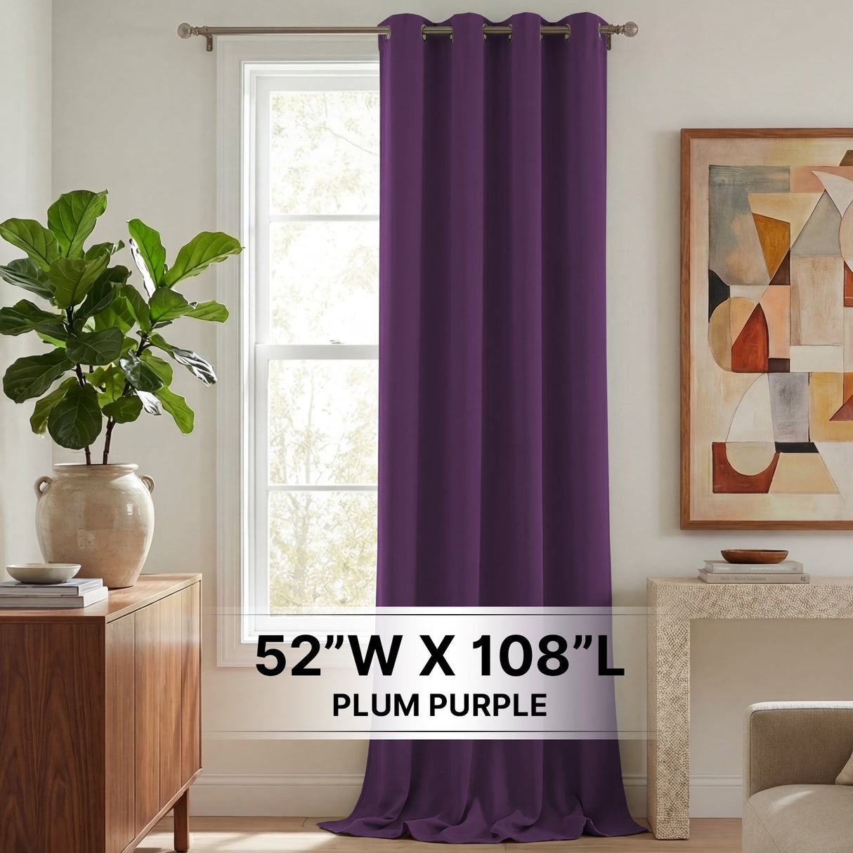 H.Versailtex 1 Panel Blackout Thermal Insulated Grommet Top Short Solid Color Curtain