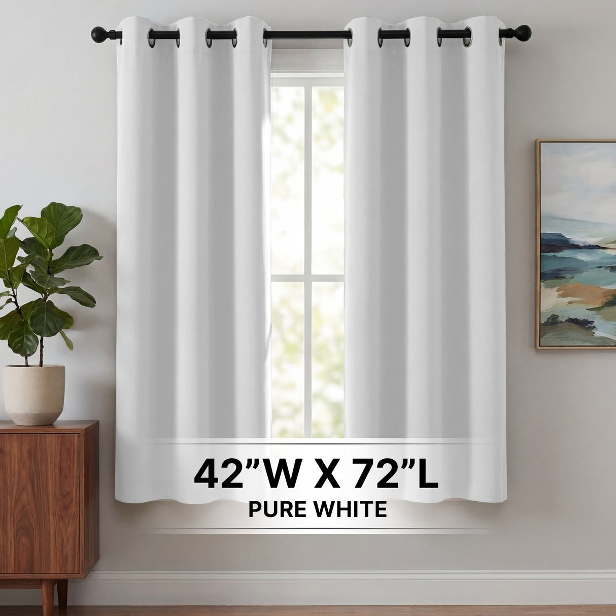H.Versailtex 2 Panels Blackout Curtains Thermal Insulated Grommet Top Solid Color Curtains