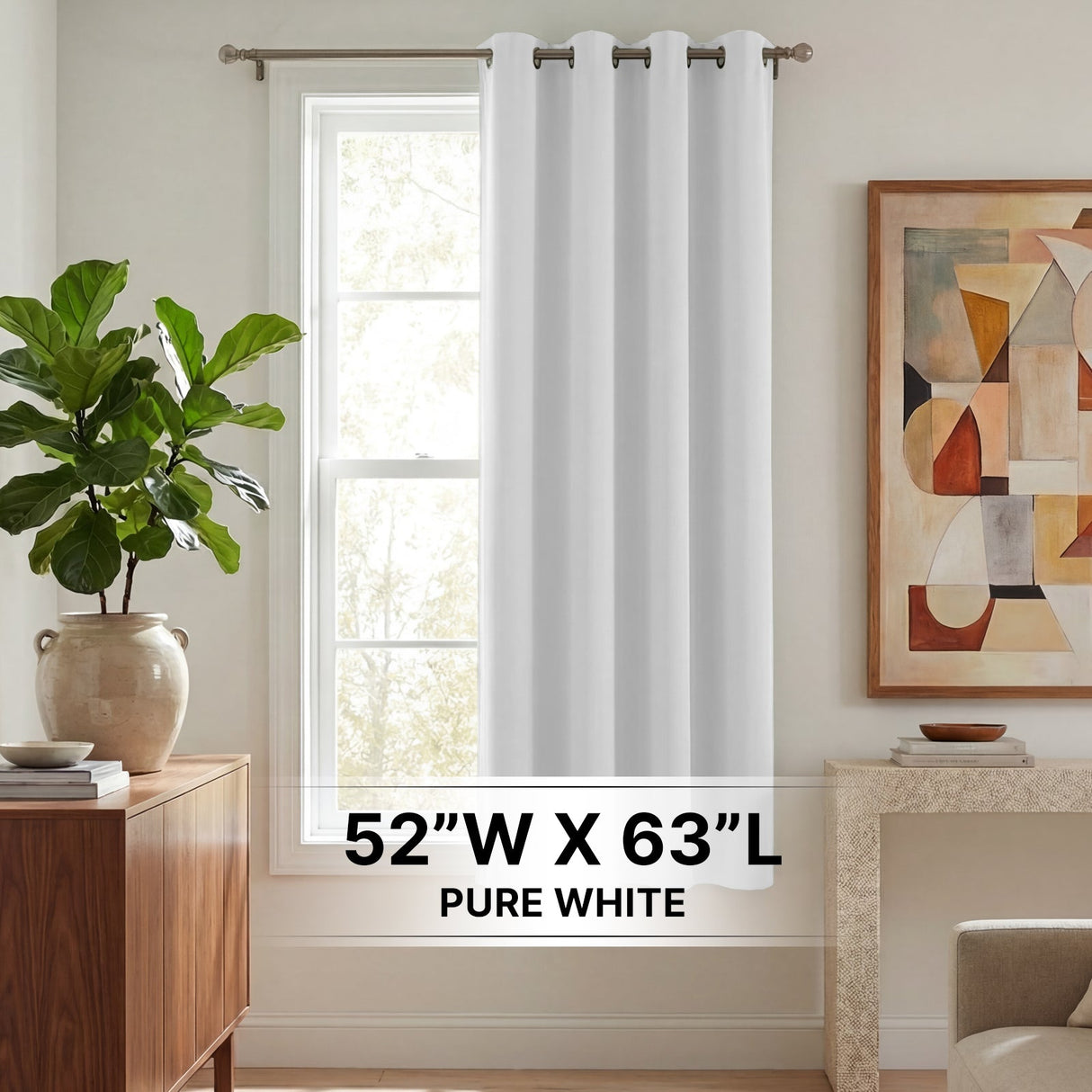 H.Versailtex 1 Panel Blackout Thermal Insulated Grommet Top Short Solid Color Curtain