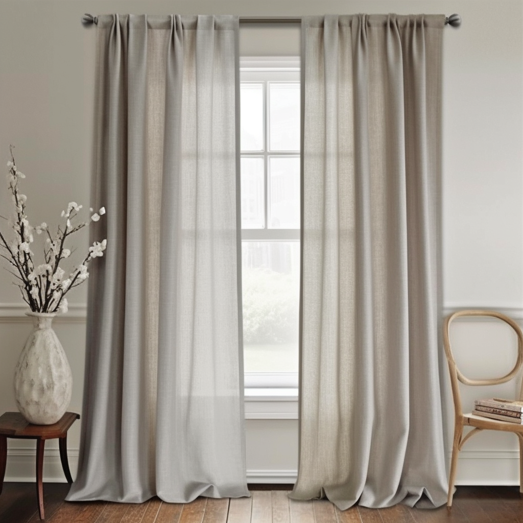 Rod Pocket Natural Linen Mixed Sheers Sold by 2 (52'' x 96'')