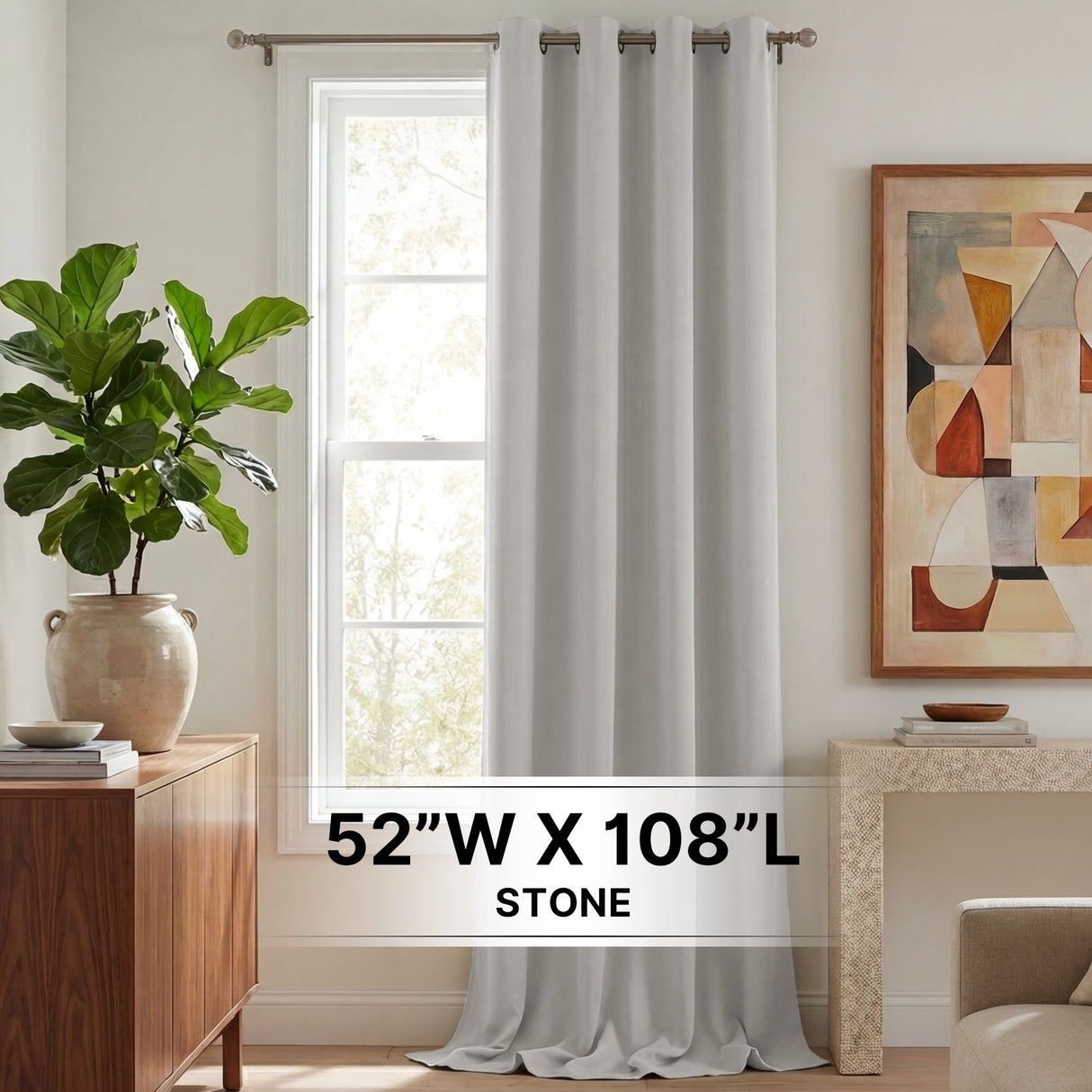 H.Versailtex 1 Panel Blackout Thermal Insulated Grommet Top Short Solid Color Curtain