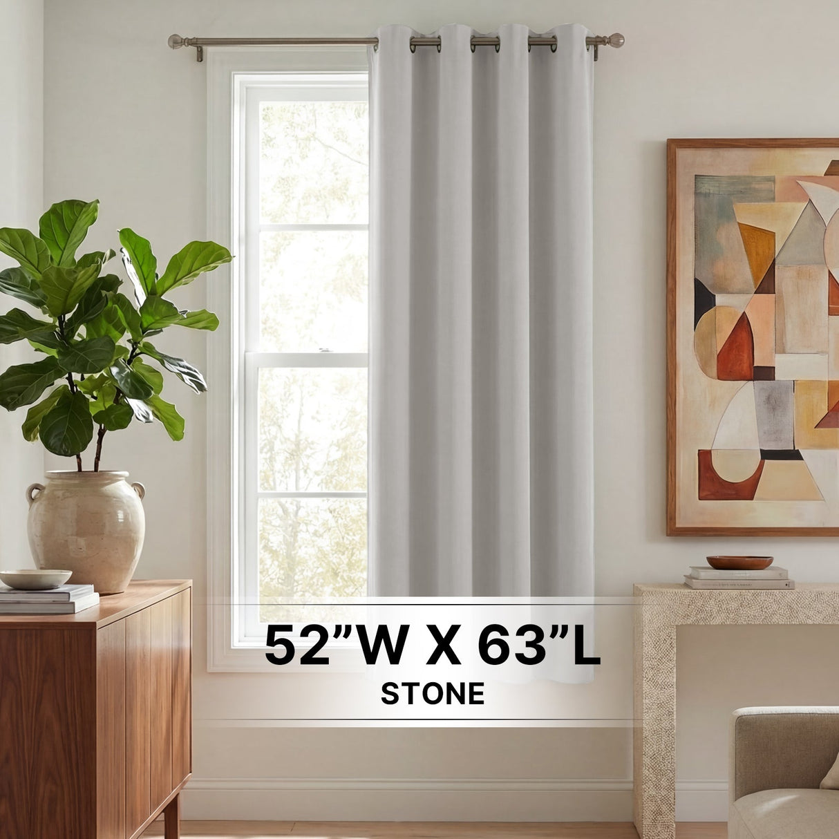 H.Versailtex 1 Panel Blackout Thermal Insulated Grommet Top Short Solid Color Curtain