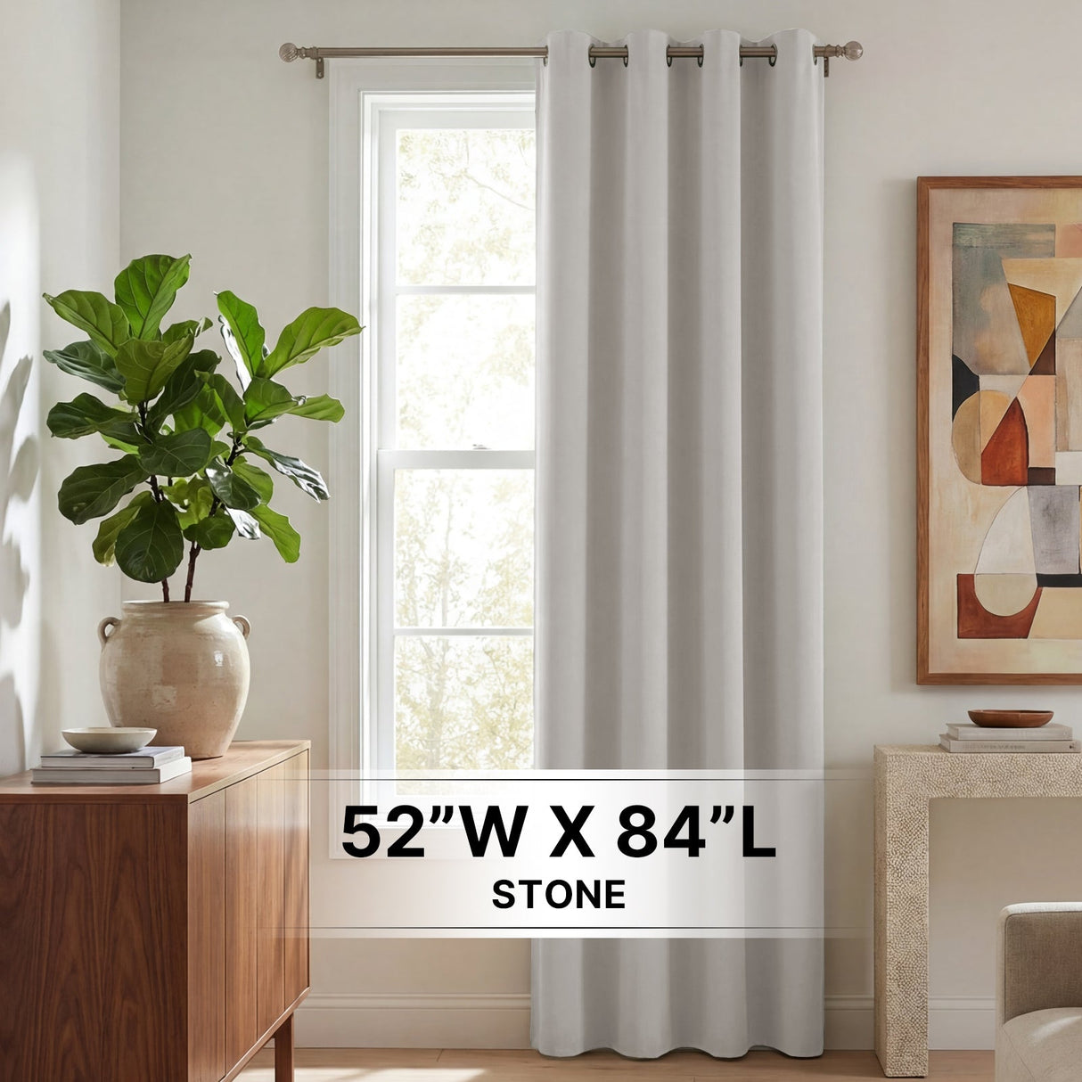 H.Versailtex 1 Panel Blackout Thermal Insulated Grommet Top Short Solid Color Curtain