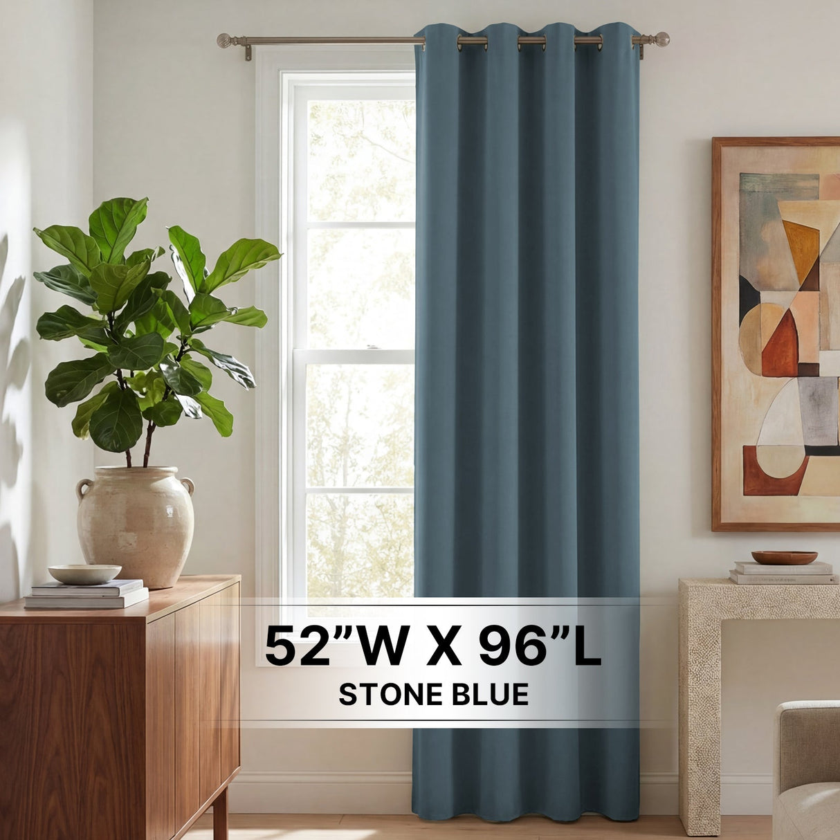 H.Versailtex 1 Panel Blackout Thermal Insulated Grommet Top Short Solid Color Curtain