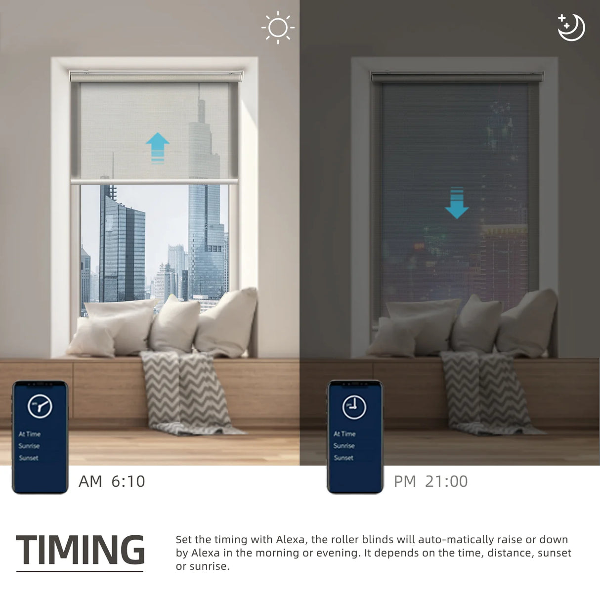 50% Flight Filter Motorized Roller Shades PVC Sun-Screen