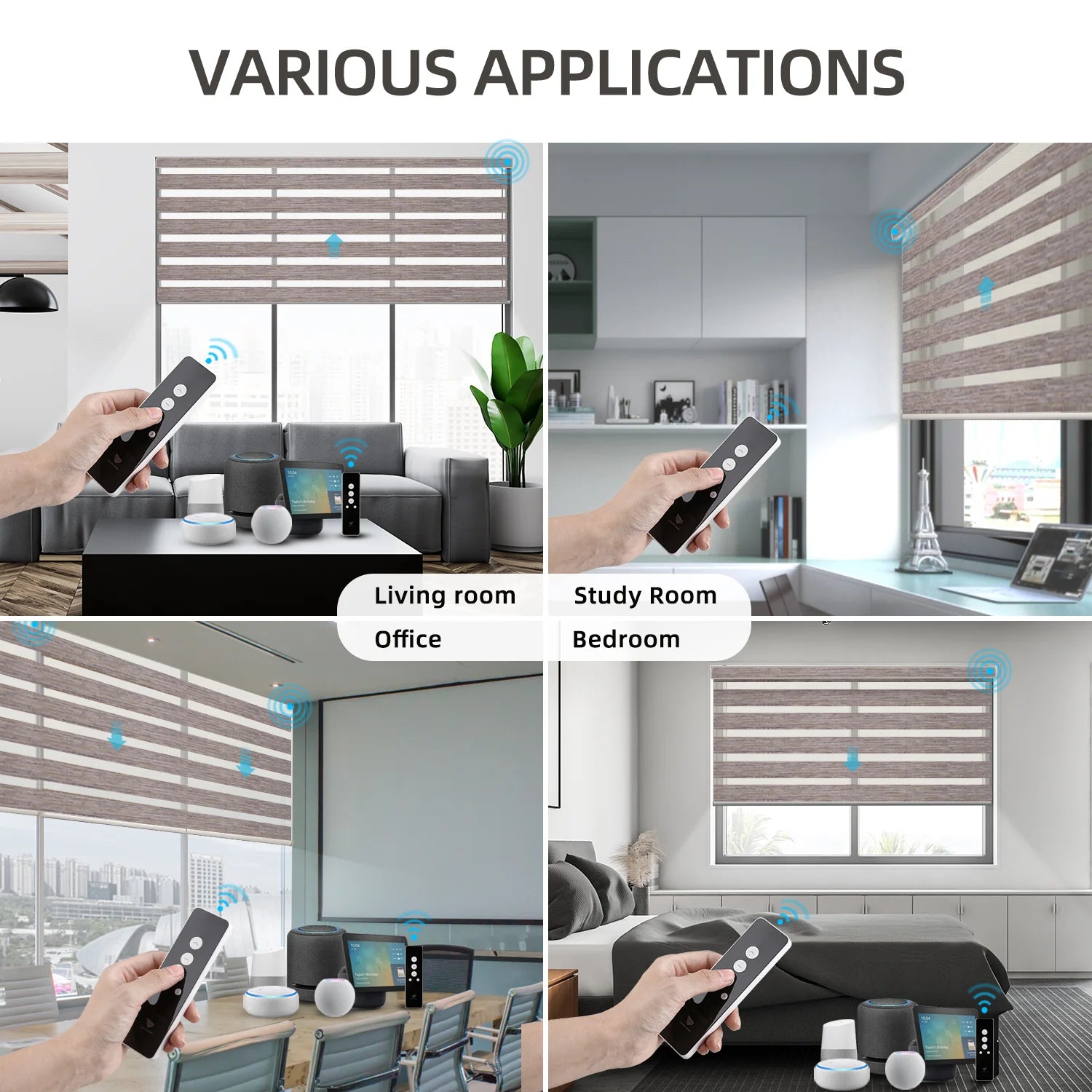 50% Motorized Zebra Shade Translucent 95mm