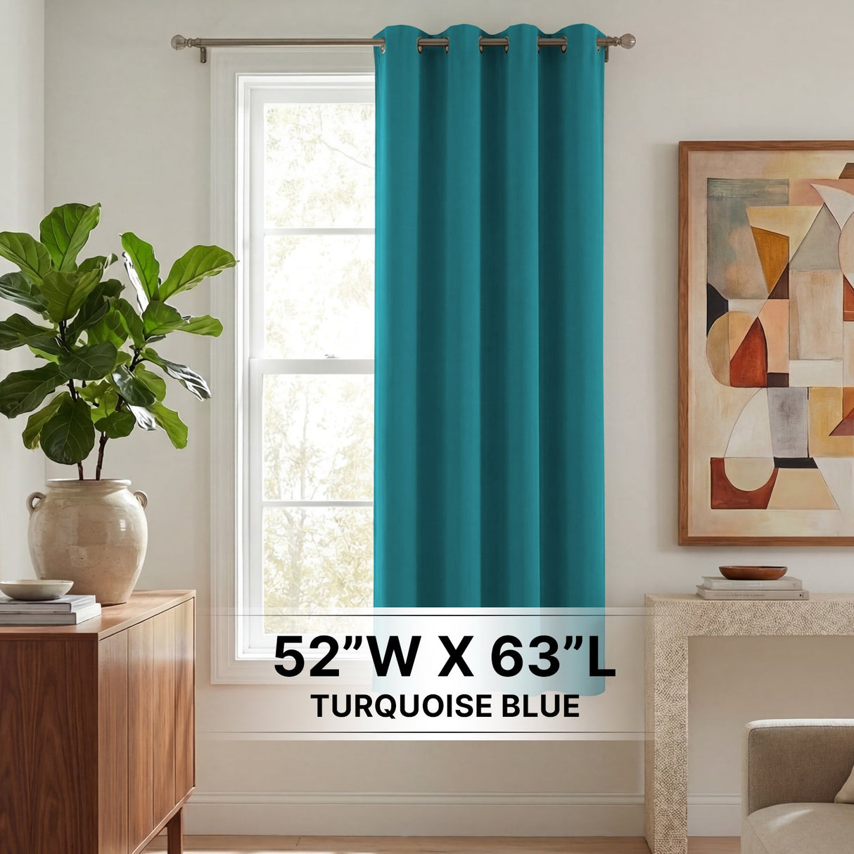 H.Versailtex 1 Panel Blackout Thermal Insulated Grommet Top Short Solid Color Curtain