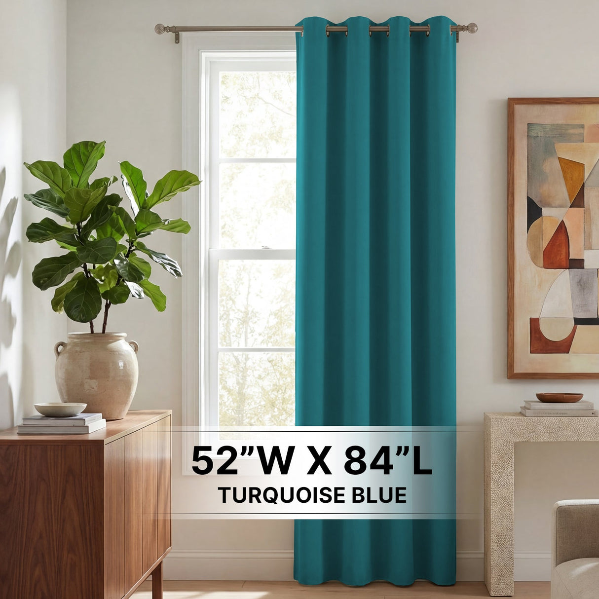 H.Versailtex 1 Panel Blackout Thermal Insulated Grommet Top Short Solid Color Curtain