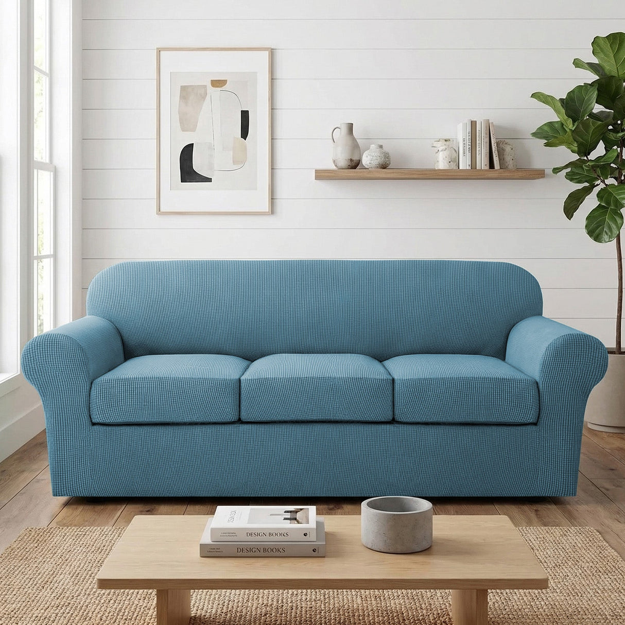 H.Versailtex Stretch Thicker Jacquard Fabric Sofa Slipcover