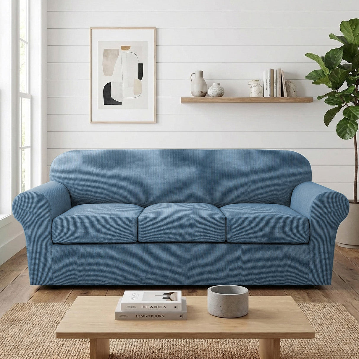 H.Versailtex Stretch Thicker Jacquard Fabric Sofa Slipcover