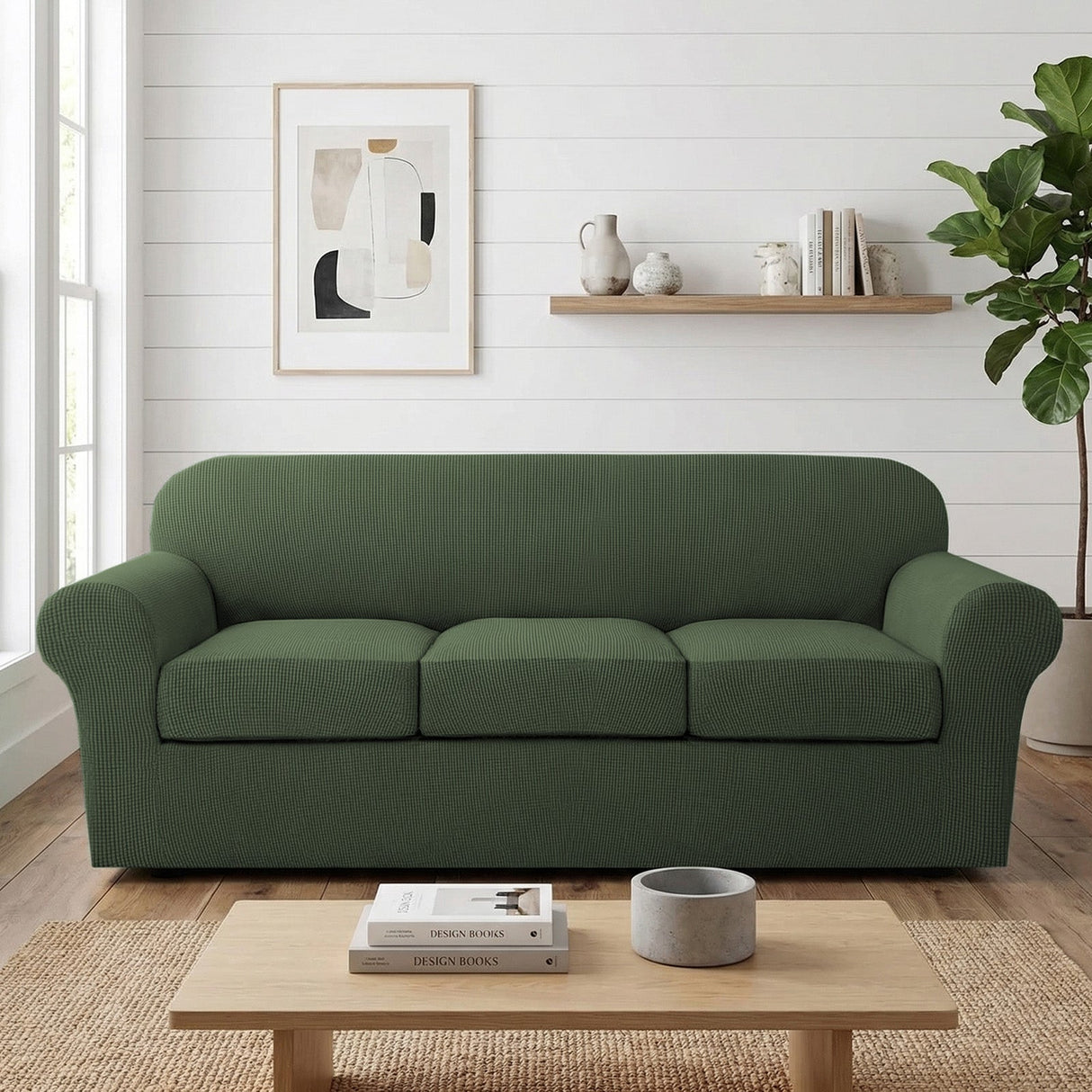 H.Versailtex Stretch Thicker Jacquard Fabric Sofa Slipcover