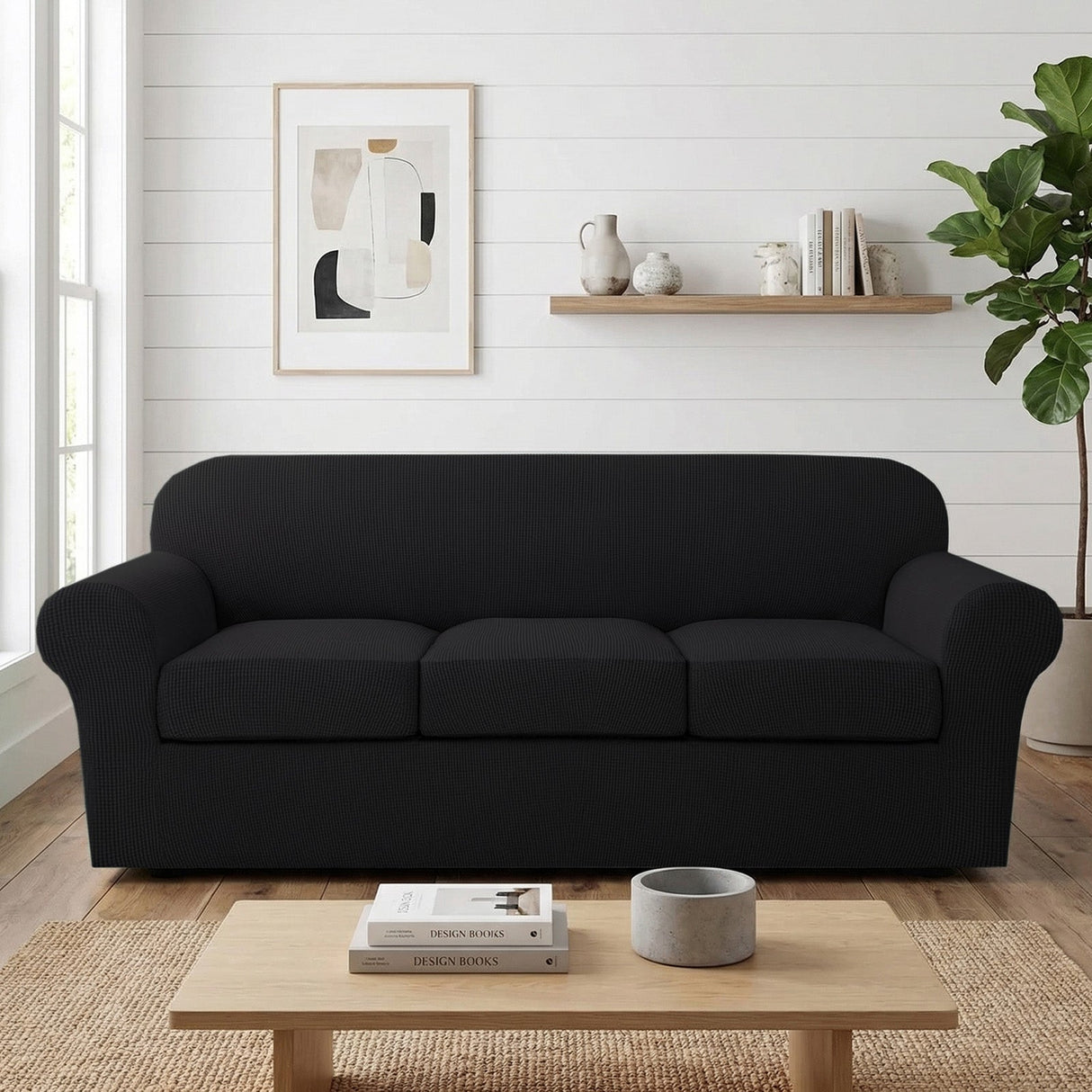 H.Versailtex Stretch Thicker Jacquard Fabric Sofa Slipcover