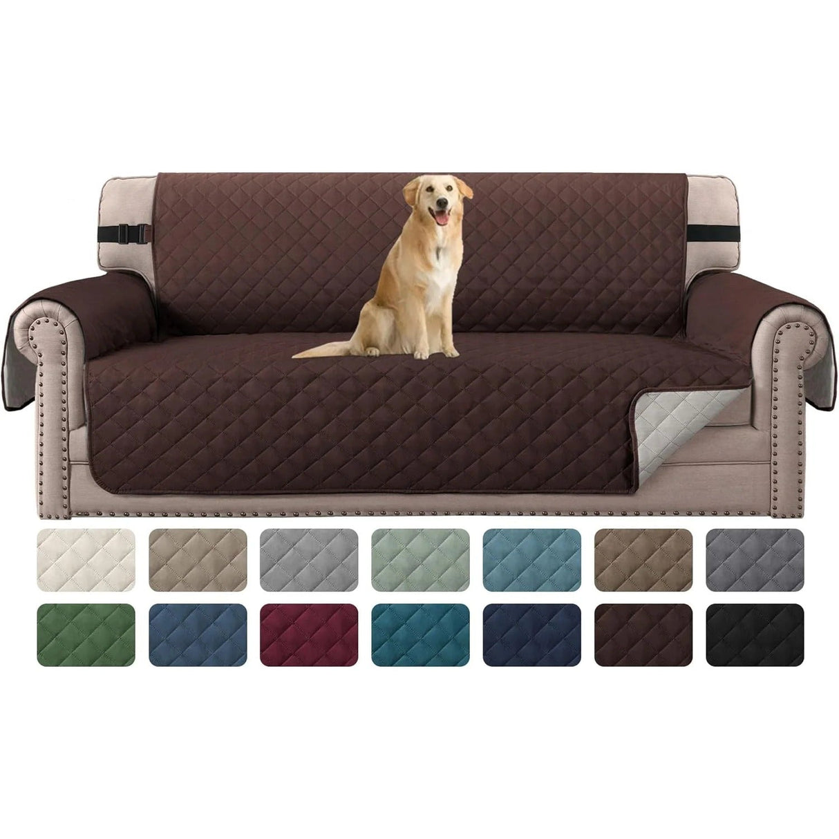 H.Versailtex Reversible Sofa Covers Water Repellent Chair Slipcover for Dogs Pets Furniture Protector