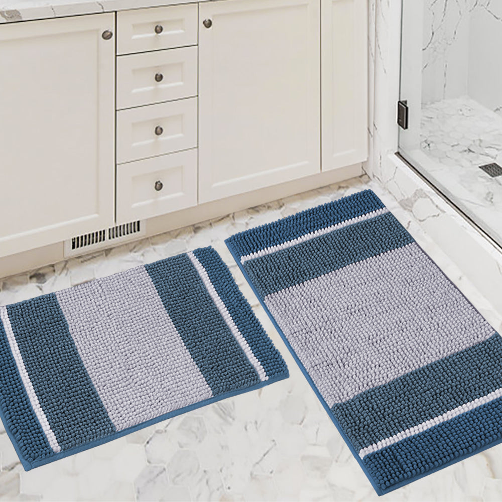 Chenille Ombre Bath Rug Set 20"x 32" & 17"x 24"