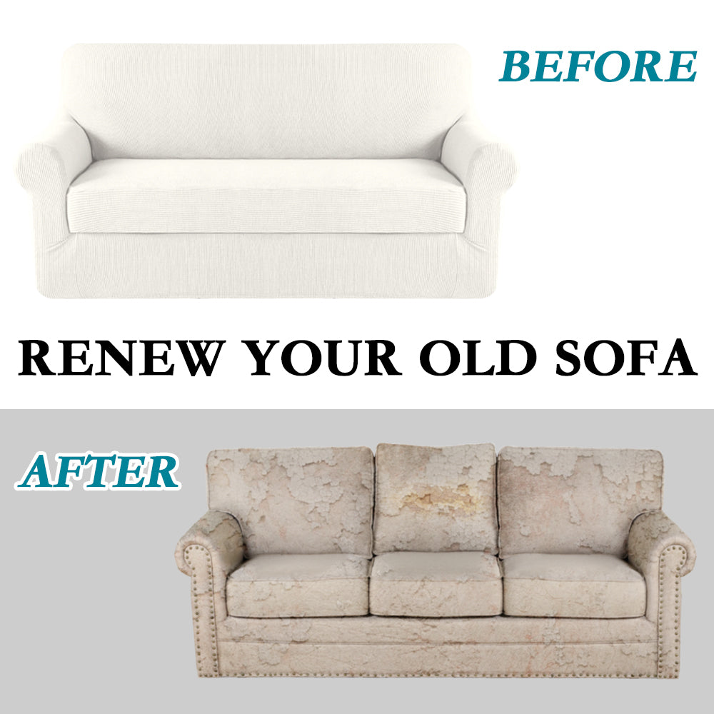 1-Piece Jacquard 4 Seater Sofa Slipcover