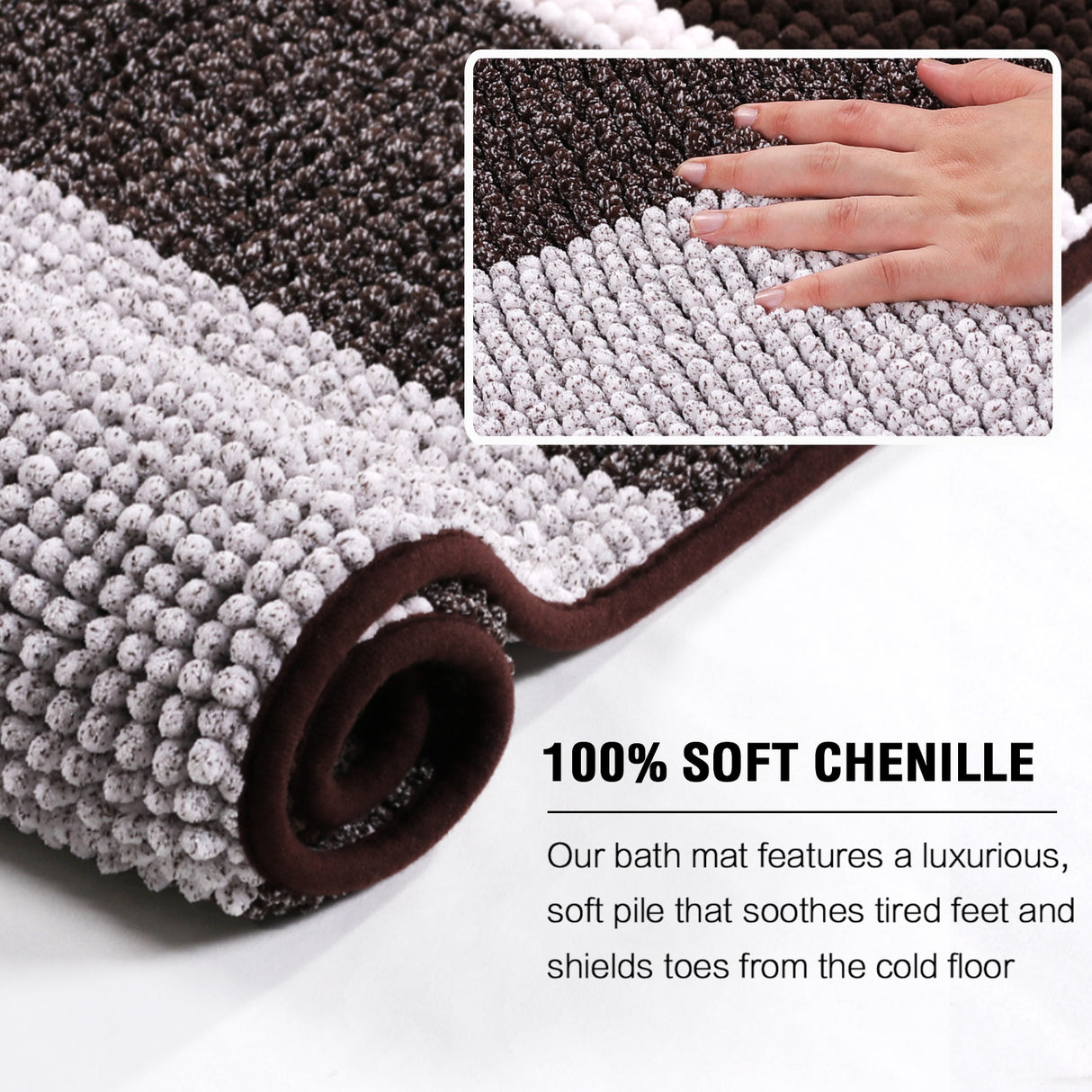 Chenille Ombre Bath Rug Set 20"x 32" & 17"x 24"