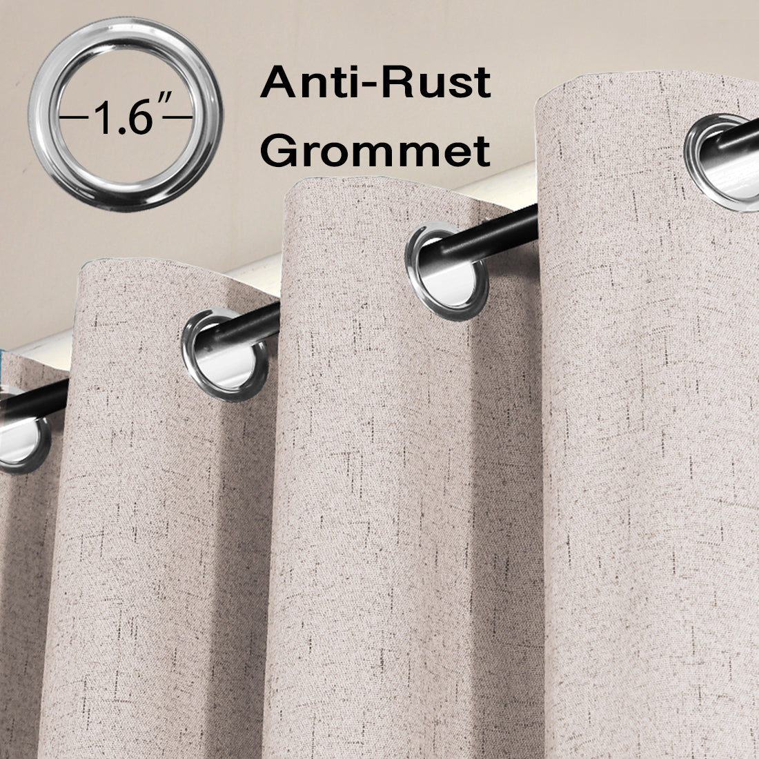 100% Premium Blackout Linen Textured Coating Draperies W52" x L84“ Set of 2 Panels