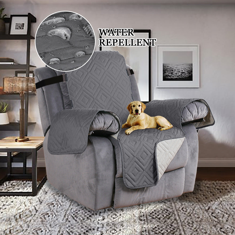 New Diamond 1-Piece Reversible Quilted Recliner Cover Protector, 77''H x 68''W